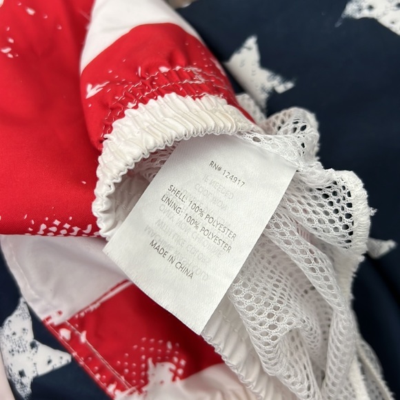 Teal Cove Flag Print Swim Trunks Size XL - Picture 6 of 6